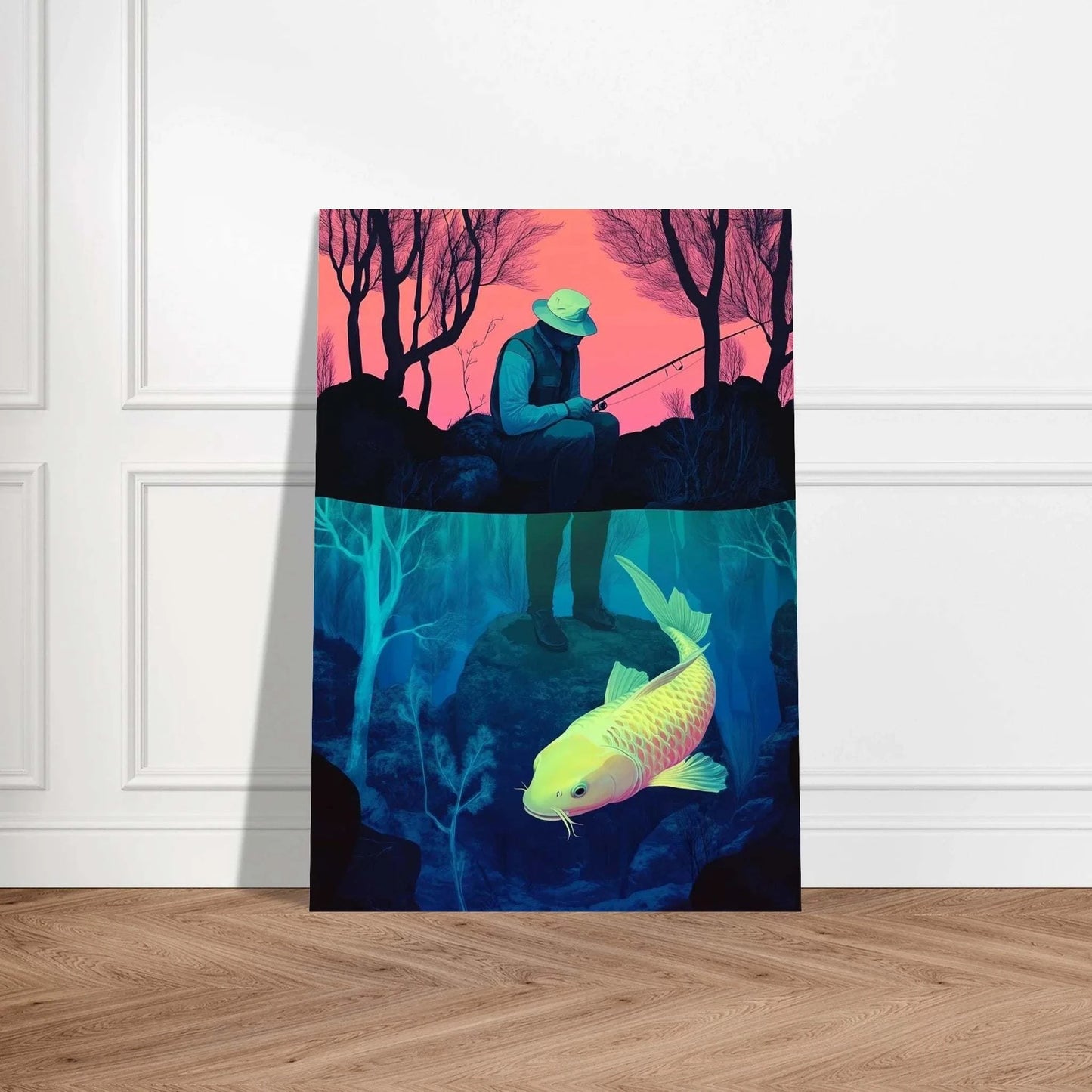 Affiche pêche - Mystère et contemplation aquatique