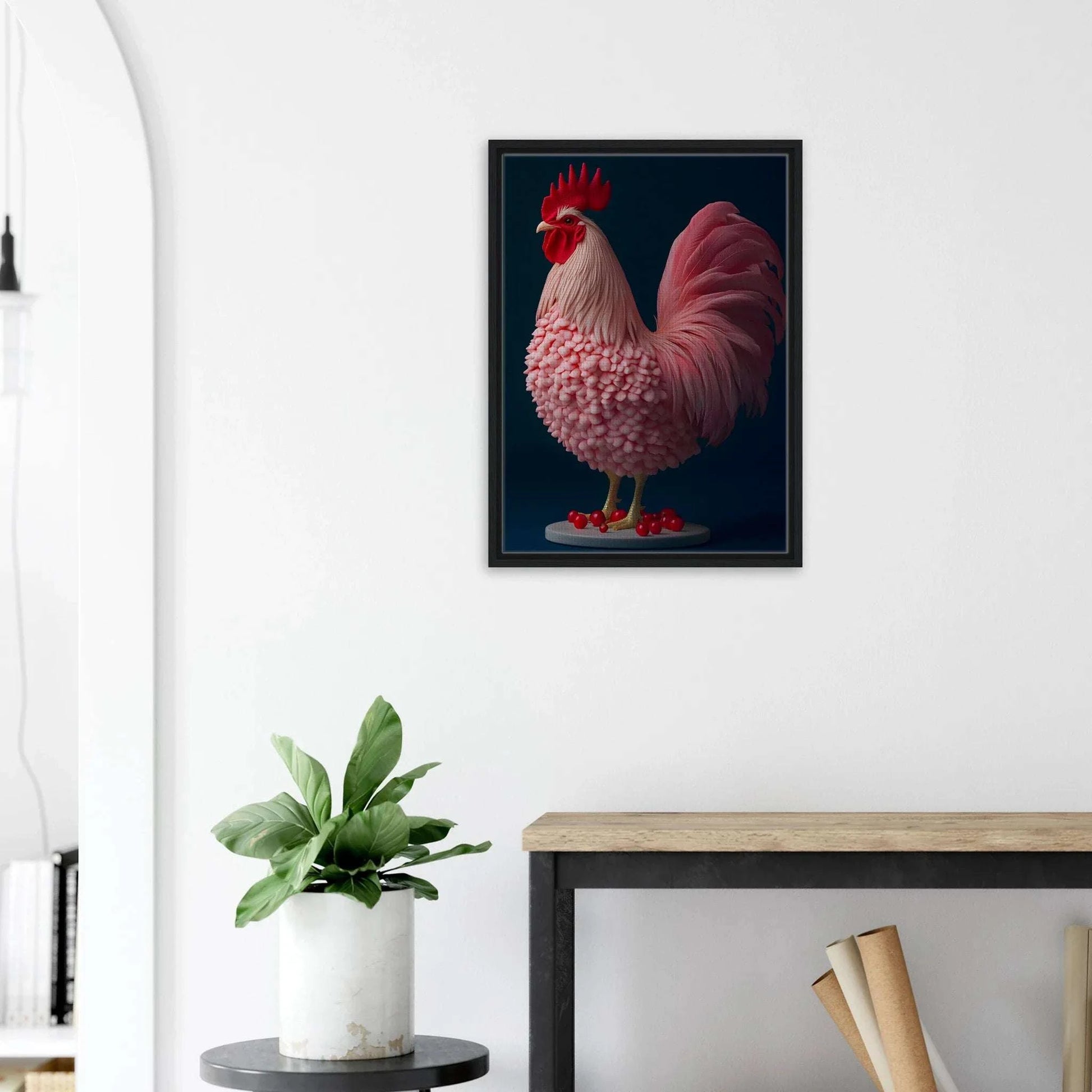 Tableau animal - Le Coq Gourmand décor surréaliste