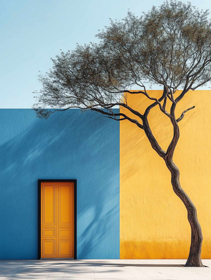 Architecture minimaliste : Bleu, Jaune, Parfait