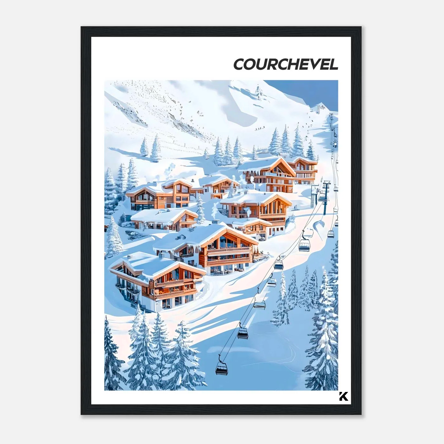 Affiche Courchevel : Évasion alpestre et élégance chalet