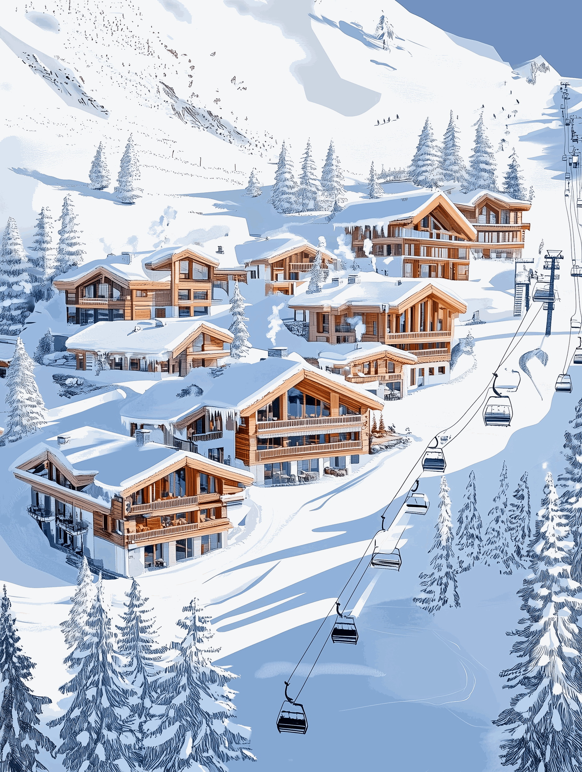 Affiche Courchevel : Évasion alpestre et élégance chalet