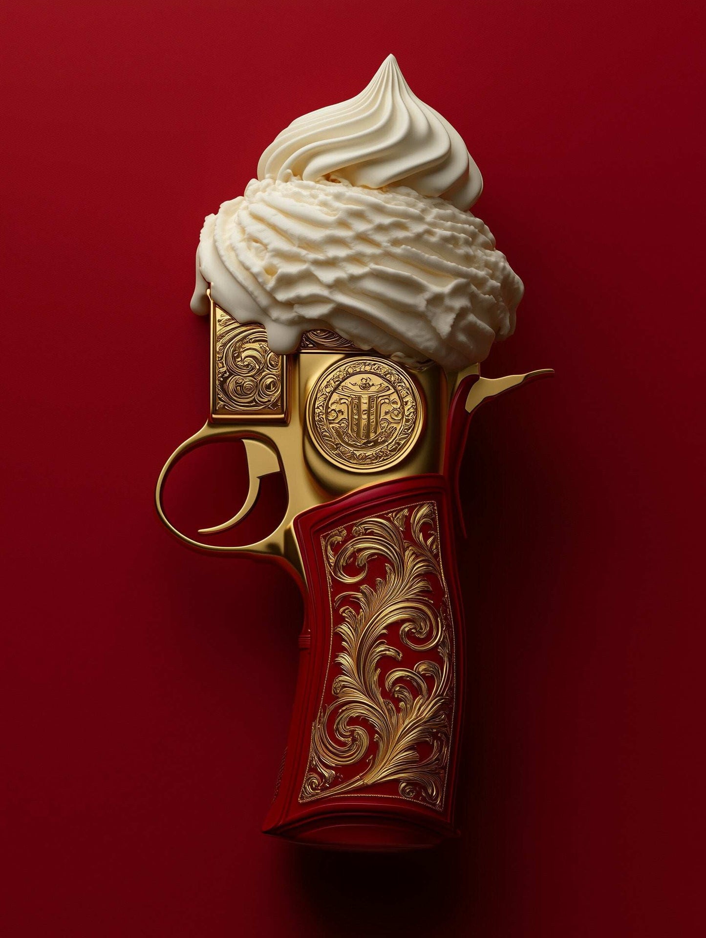 Tableau pistolet - Crème et Cartouche opulent