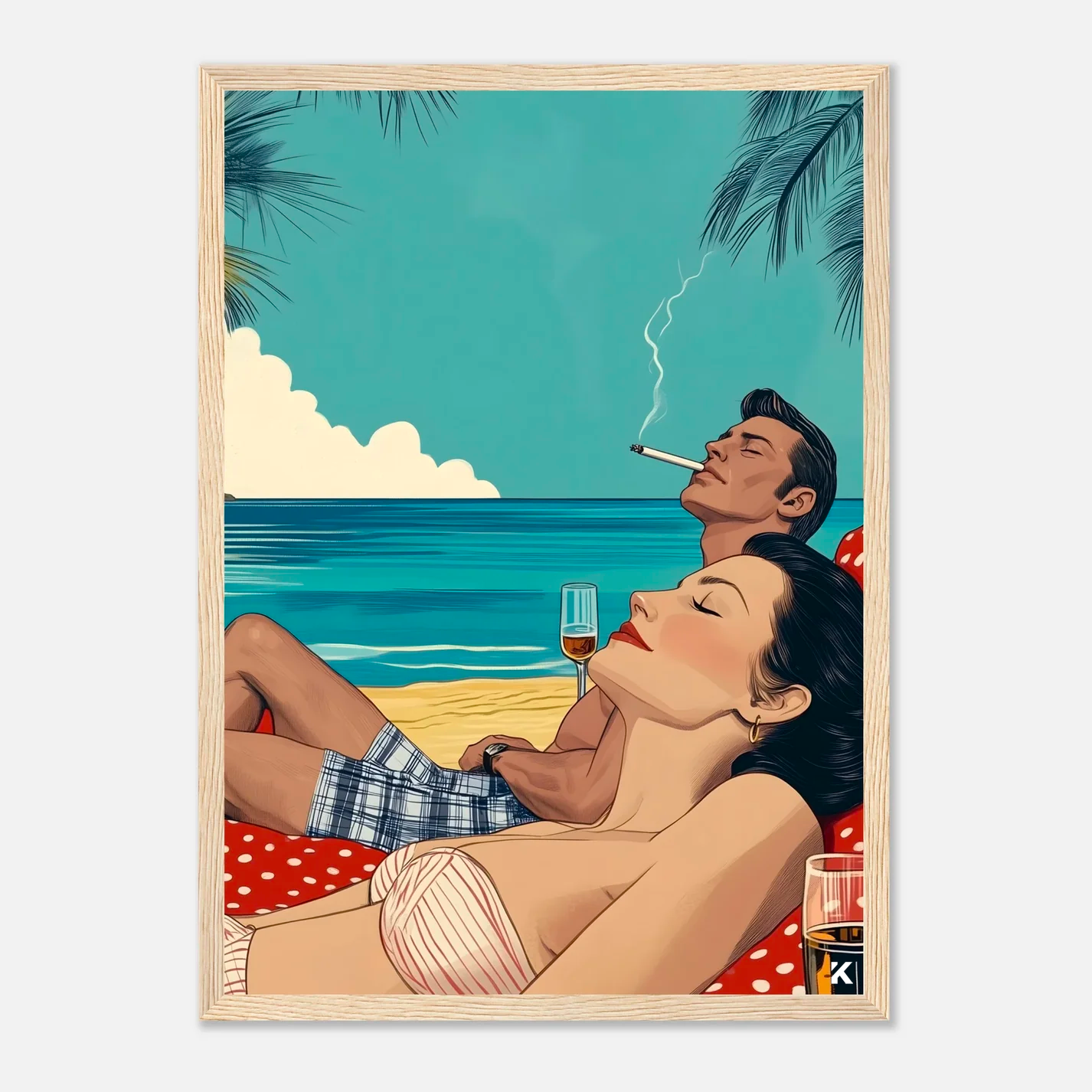 Affiche vintage - Farniente Chic, ambiance relaxante rétro