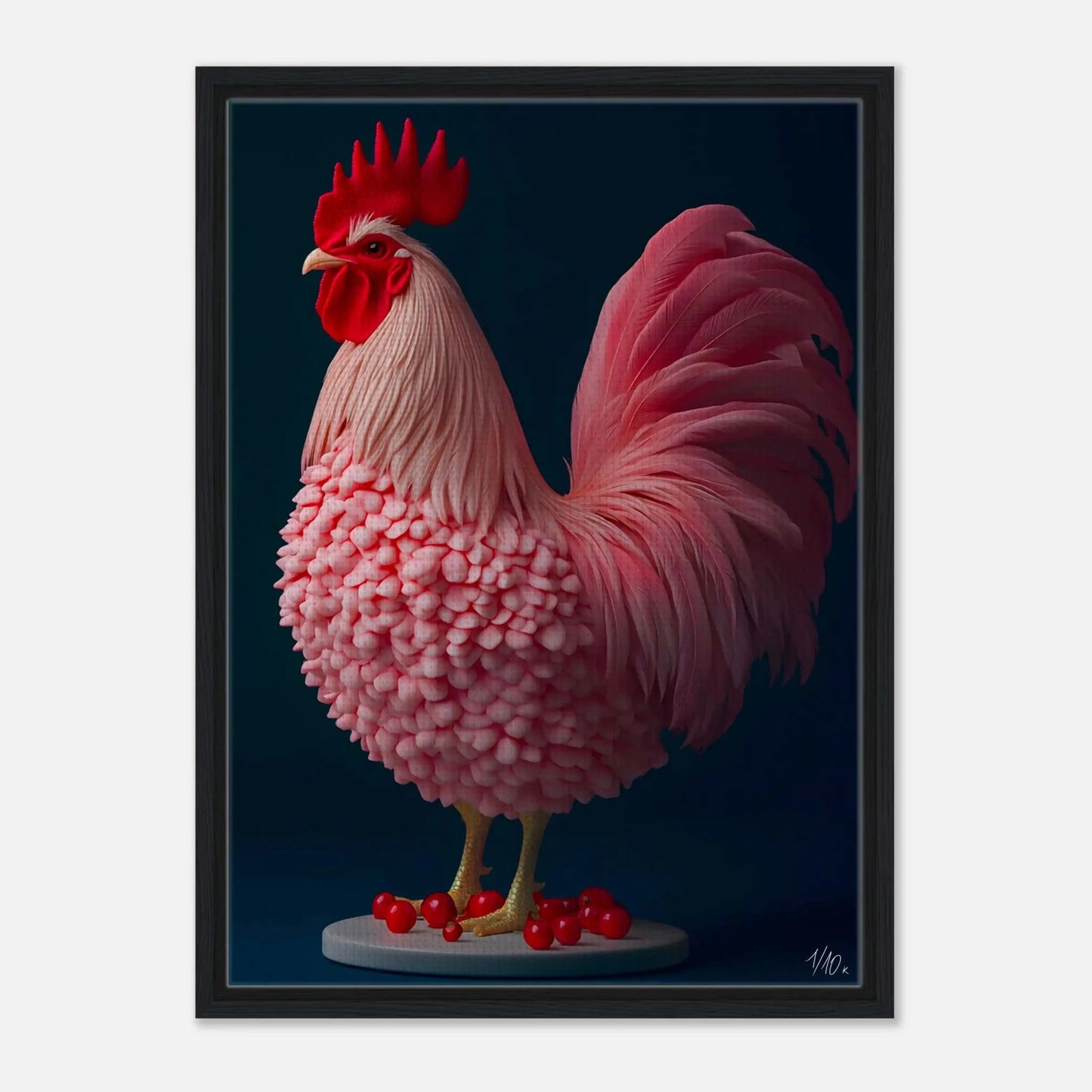 Tableau animal - Le Coq Gourmand décor surréaliste