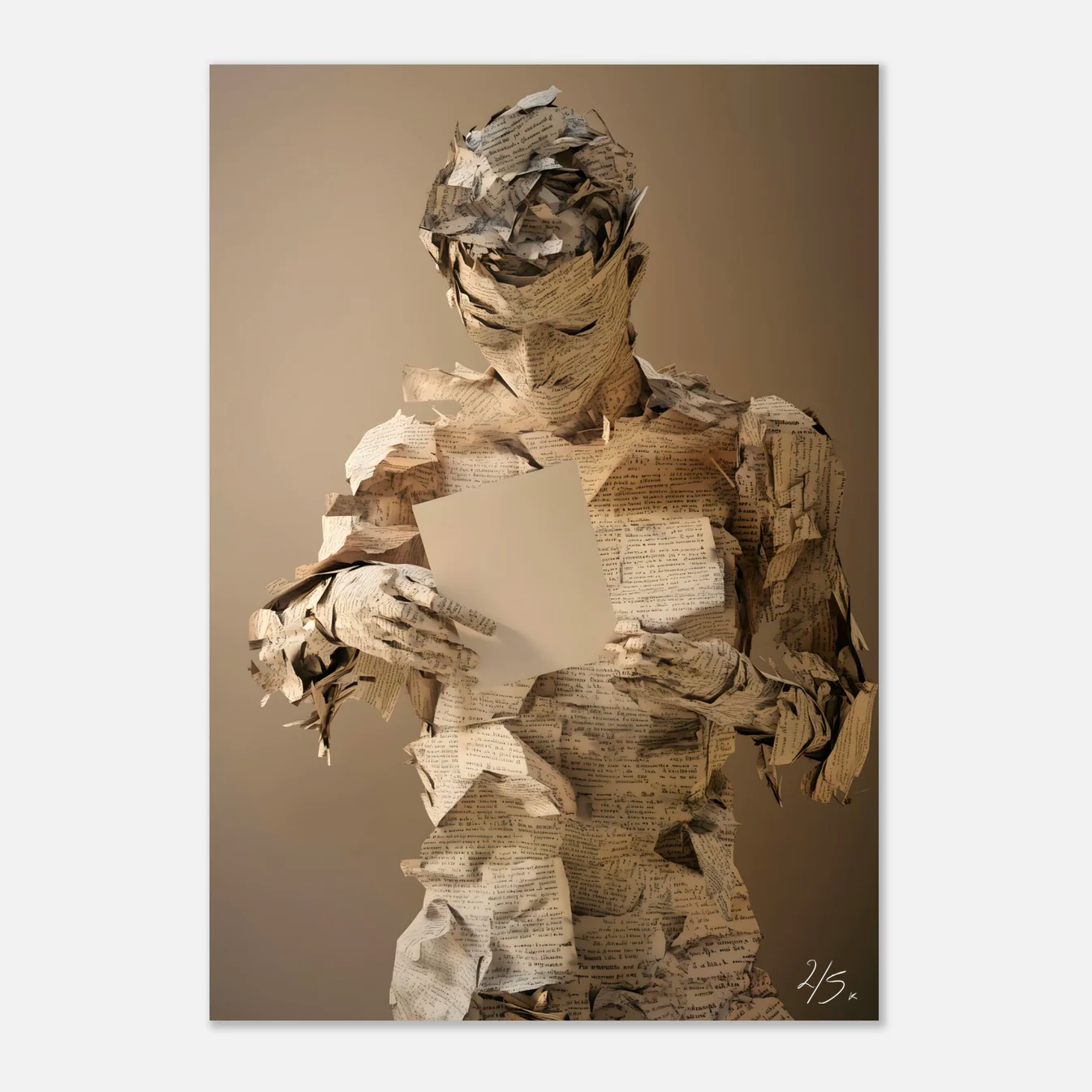 Art papier - Tableau Lettres d’Existence en 70x100 cm