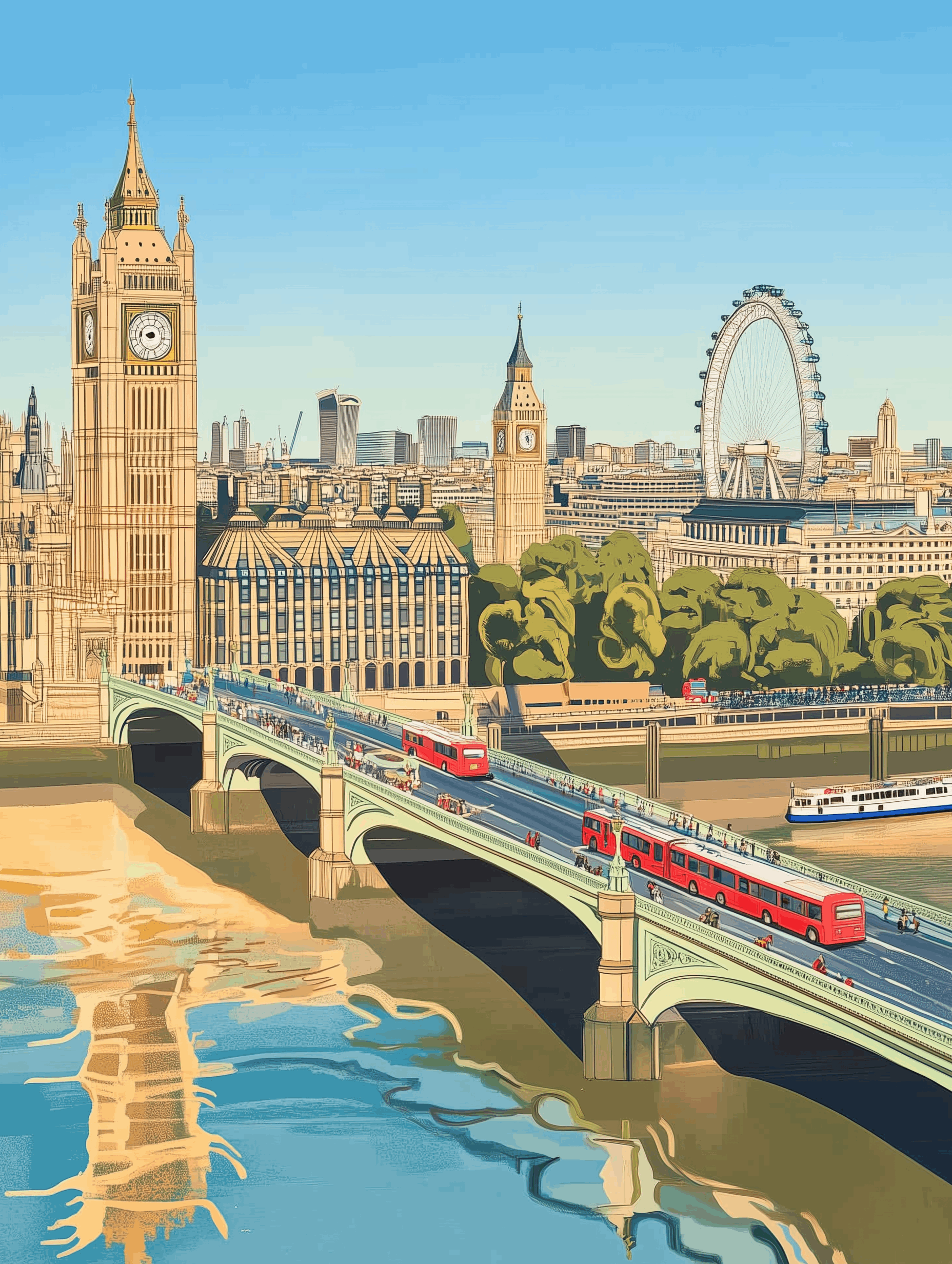 Affiche Londres - Illustration Chic et Intemporelle