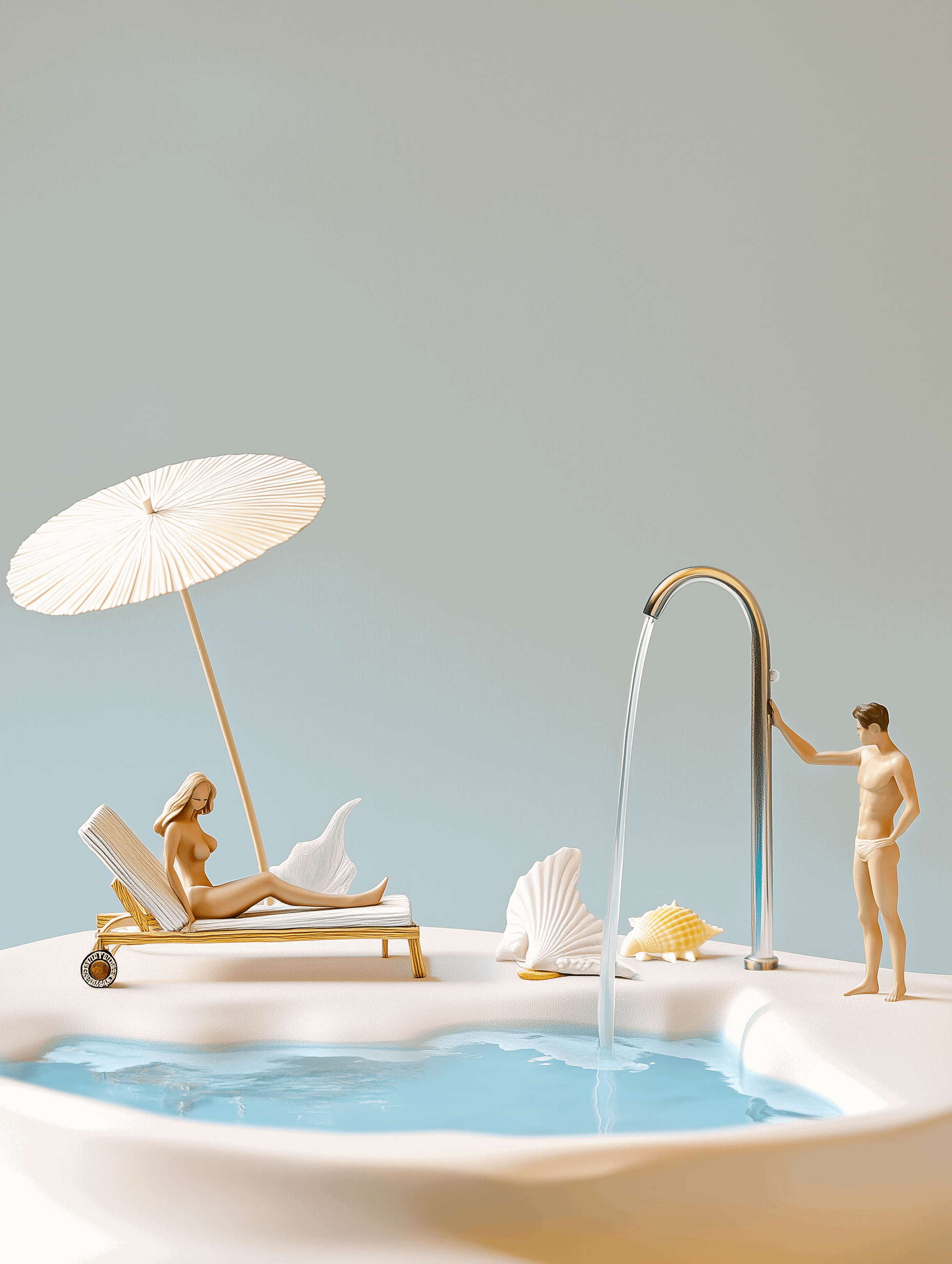 Illustration minimaliste - Piscine de Poche unique et chic