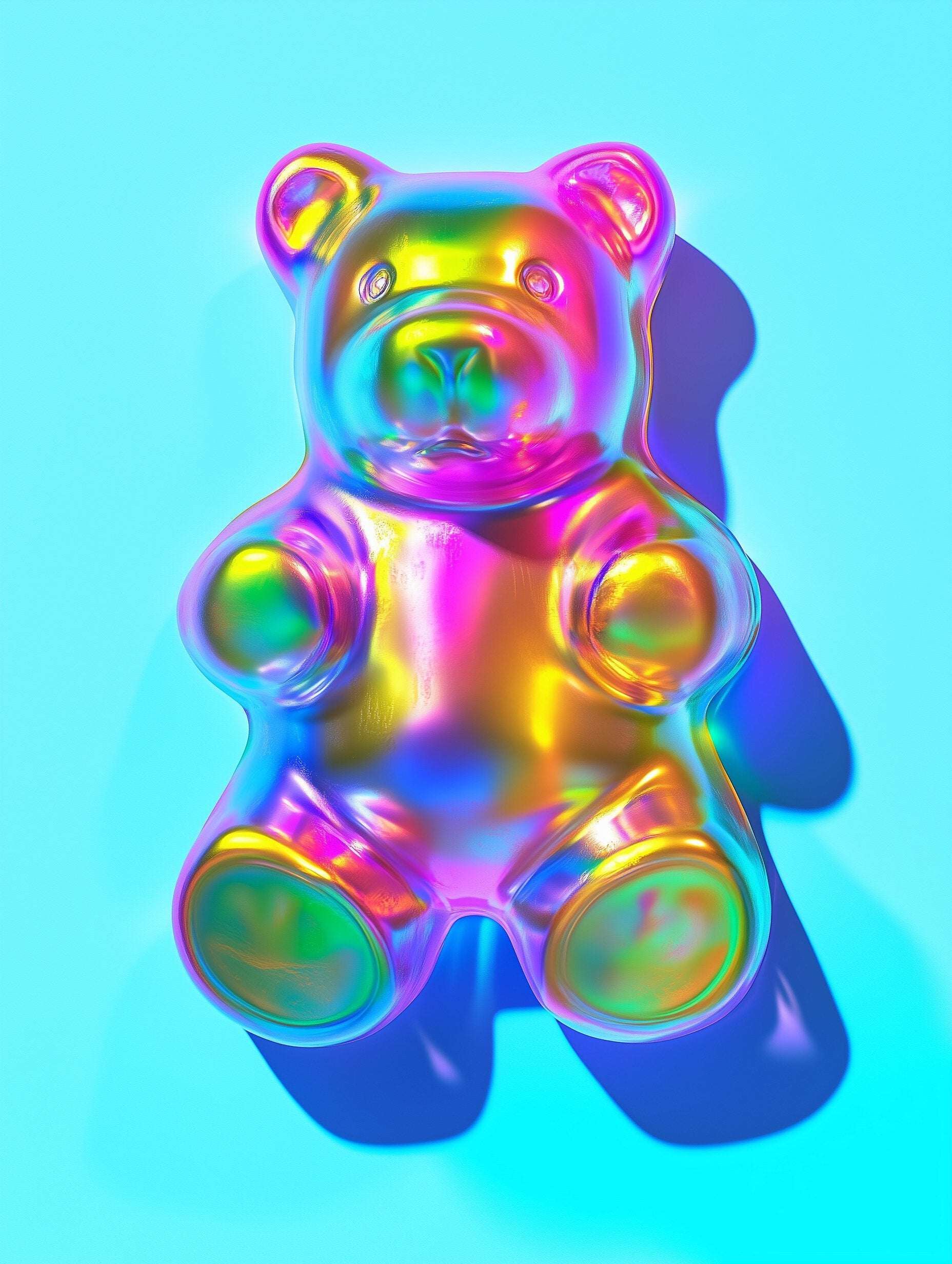 Illustration ours - Teddy Holographique design moderne