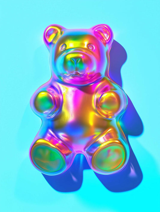 Illustration ours - Teddy Holographique design moderne