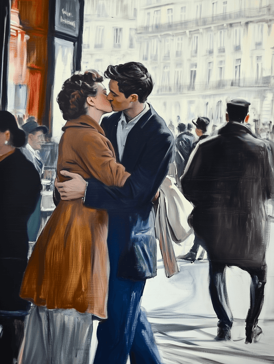 Tableau romantique - Un Baiser à Paris élégant